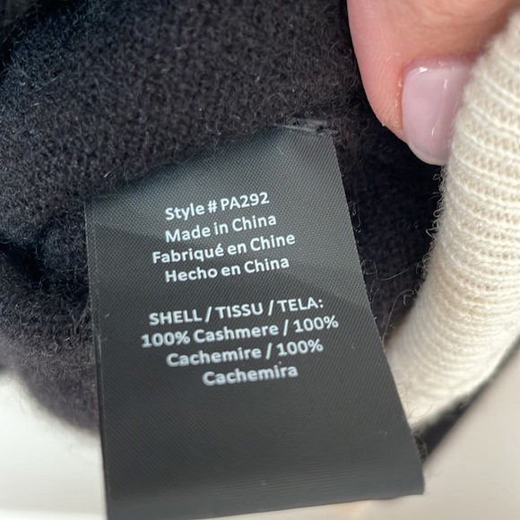 Parrish LA Women's Sweater Large Cashmere Pullover Black Cream Great Beautiful - Picture 4 of 7